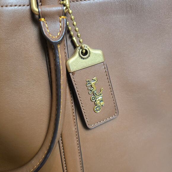 Coach Mens Leather Metropolitan Slim Briefcase Shoulder Handbag Brown - Picture 3 of 12